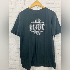 AC/DC Black Short Sleeve T-Shirt Size Large Rock Band Music Heavy Metal Classic
